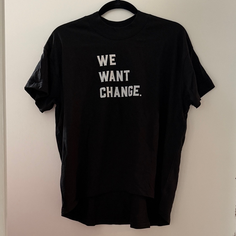Black Graphic T-Shirt - We Want Change